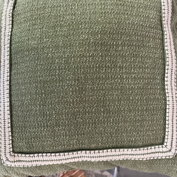 Elegant Green Textured Throw Pillow - Picture 2 of 3